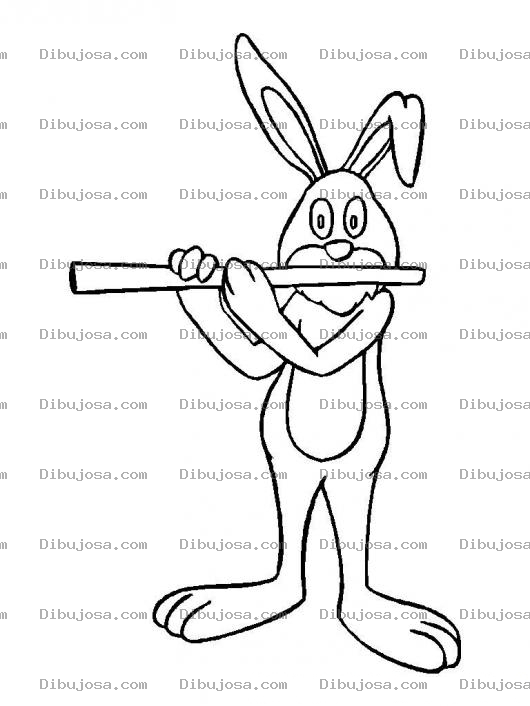 Dibujo para colorear Colorear Coenjito Tocando La Flauta
