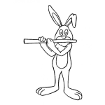Dibujo para colorear Colorear Coenjito Tocando La Flauta