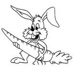 Dibujo para colorear Colorear Conejo Con Una Zanaoria