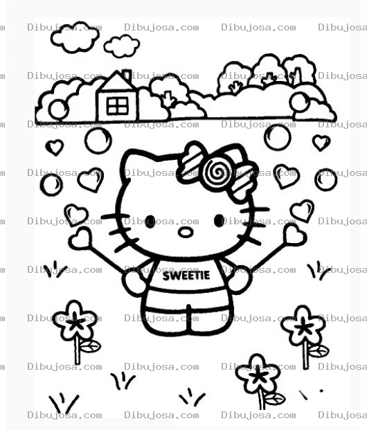 Dibujo para colorear Pintar a Hello Kitty