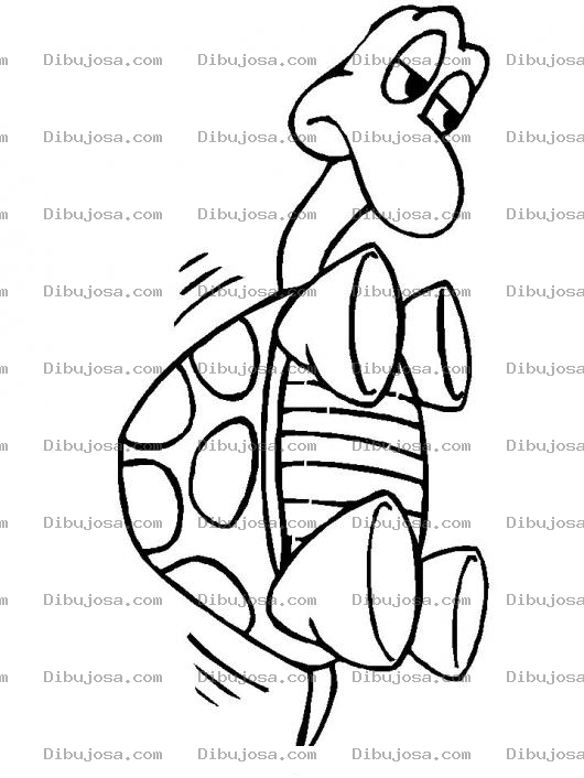 Dibujo para colorear Colorear Tortuga Saltando