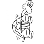 Dibujo para colorear Colorear Tortuga Saltando