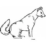 Dibujo para colorear Colorear Lobo Sentado