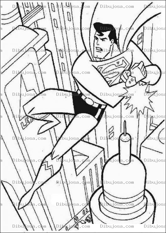 Dibujo para colorear Superman sobre newyork
