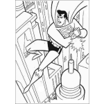 Dibujo para colorear Superman sobre newyork