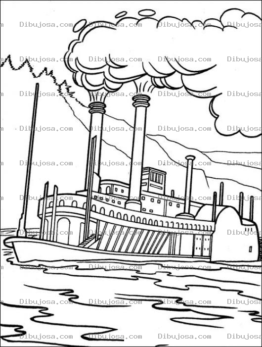 Dibujo para colorear Colorear Barco De Vapor