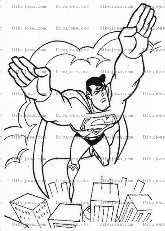 Dibujo para colorear Superman Volando