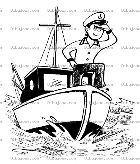 Dibujo para colorear Colorear Marinero En Un Barco