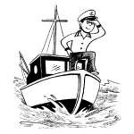 Dibujo para colorear Colorear Marinero En Un Barco