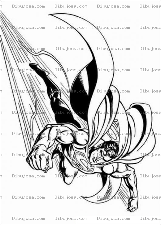 Dibujo para colorear Superman Volando veloz