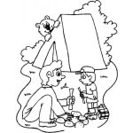 Dibujo para colorear Colorear Dia De Campo Con Un Oso Atra De La Carpta