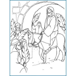 Dibujo para colorear Colorear Jesus Sobre El Burro