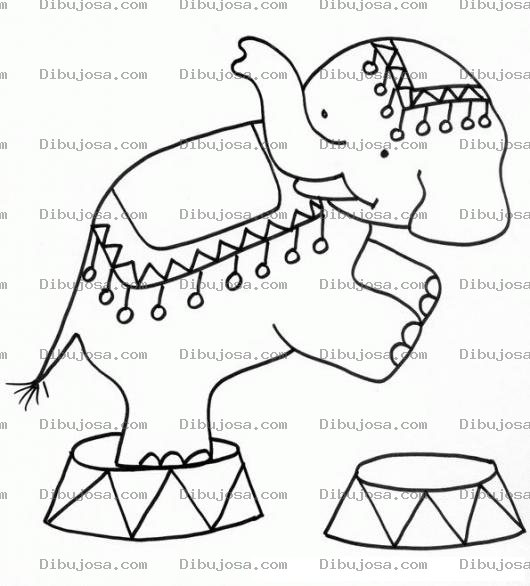 Dibujo para colorear Elefante De Circo Para Colorear