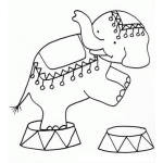 Dibujo para colorear Elefante De Circo Para Colorear