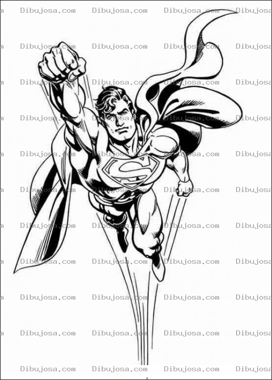 Dibujo para colorear Superman Volando de Frente