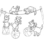 Dibujo para colorear Colorear Perritos De Circo