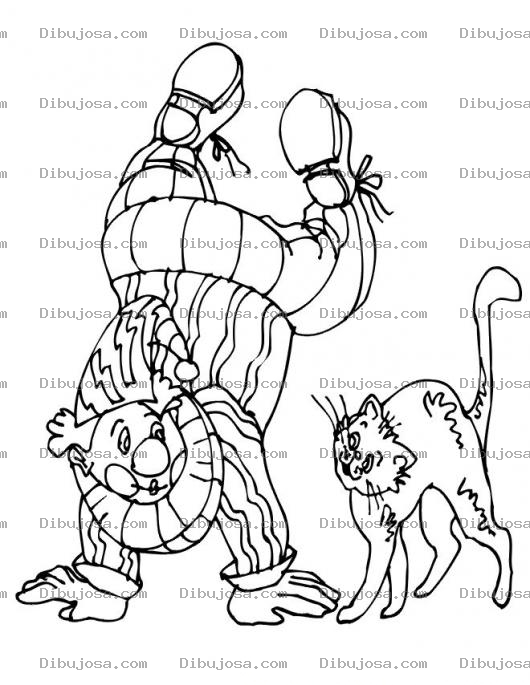 Dibujo para colorear Colorear Payaso Con Gato
