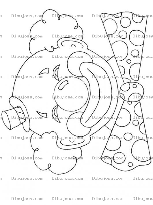 Dibujo para colorear Payaso Con Corbatin Para Colorear