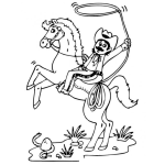 Dibujo para colorear Colorear Vaquero Con Un Lazo Sobre Un Caballo