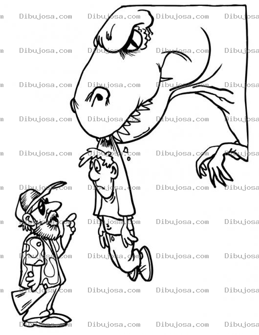 Dibujo para colorear Colorear Dinosaurio Enojado