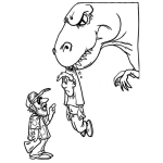 Dibujo para colorear Colorear Dinosaurio Enojado