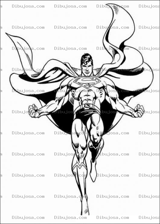 Dibujo para colorear Superman Descendiendo