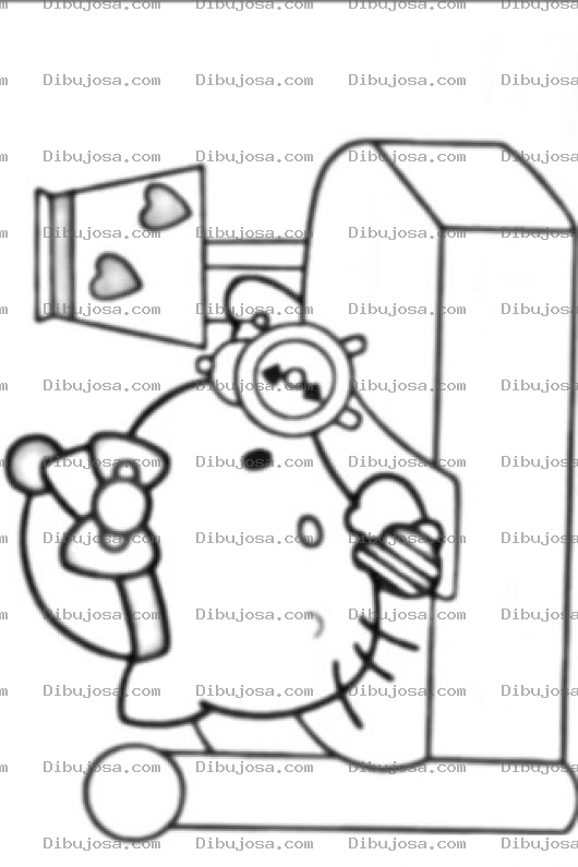 Dibujo para colorear Colorear A Hello Kitty Despertando En Su Cama