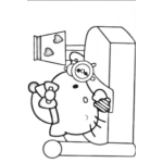 Dibujo para colorear Colorear A Hello Kitty Despertando En Su Cama