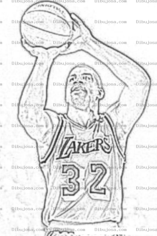 Dibujo para colorear Magic Johnson Sida Portador Para Pintar Y Colorear