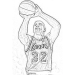 Dibujo para colorear Magic Johnson Sida Portador Para Pintar Y Colorear