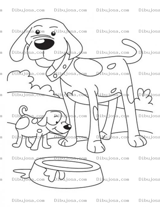 Dibujo para colorear Colorear Perrito Con Su Papa