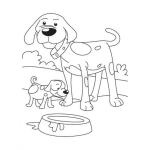 Dibujo para colorear Colorear Perrito Con Su Papa