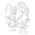 Dibujo para colorear Colorear Gallo Con Su Hijo Pollito
