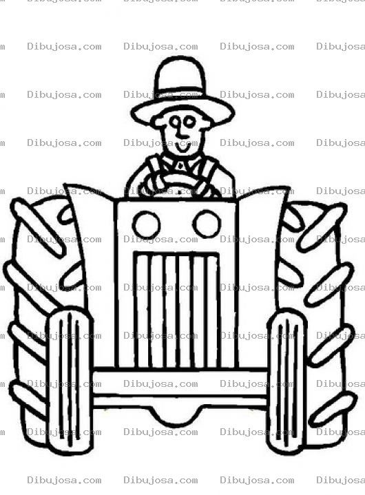 Dibujo para colorear Colorear Grnajero Cn Un Tractor John Deere