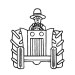 Dibujo para colorear Colorear Grnajero Cn Un Tractor John Deere