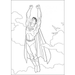 Dibujo para colorear Superman volando al cielo