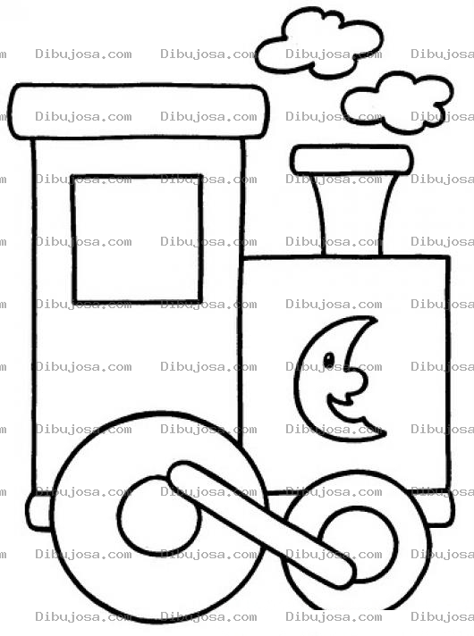 Dibujo para colorear Colorear Locomotora Con Dibujo De Luna