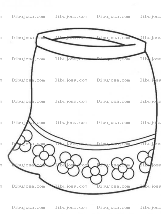 Dibujo para colorear Colorear Falda Con Flores