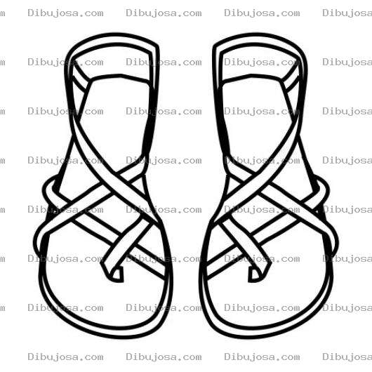 Dibujo para colorear Colorear Sandalias De Mujer