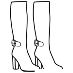 Dibujo para colorear Colorear Botas De Cuero De Mujer