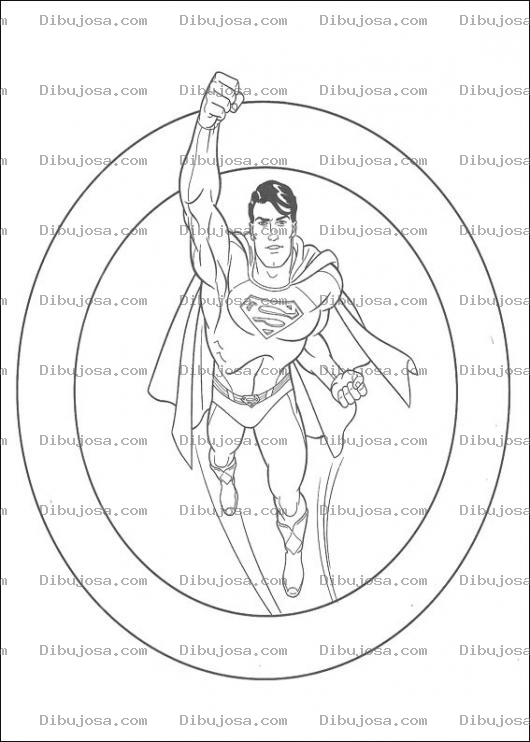 Dibujo para colorear Superman Atravezando un Circulo