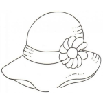 Dibujo para colorear Pintar Sombrero De Mujer Con Una Flor