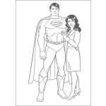 Dibujo para colorear Superman con su novia