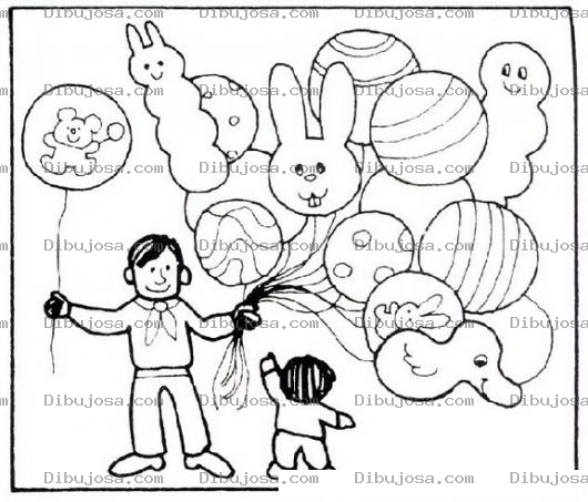 Dibujo para colorear Colorear Vendedor De Globos