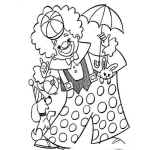 Dibujo para colorear Dibujo De Un Payaso Con Perro Y Conejo
