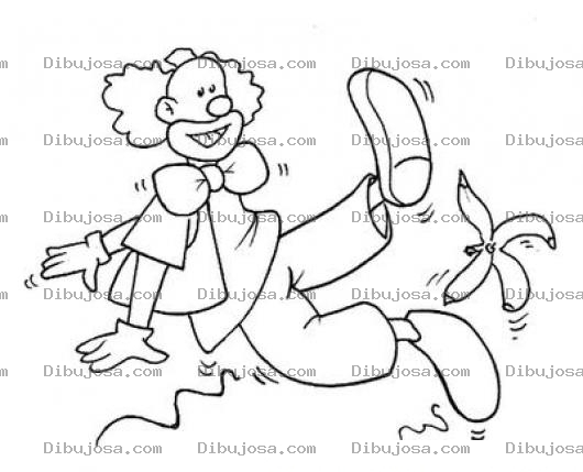 Dibujo para colorear Clorear Payaso Resbalando En Cascara De Banano
