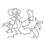 Dibujo para colorear Clorear Payaso Resbalando En Cascara De Banano