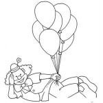 Dibujo para colorear Colorear Payaso Acostado Con Globos