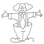 Dibujo para colorear Pintar Payasito Con Tirantes Y Pantalon Flojo