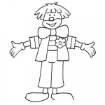 Dibujo para colorear Payasito Con Un Corbatin Para Pintar